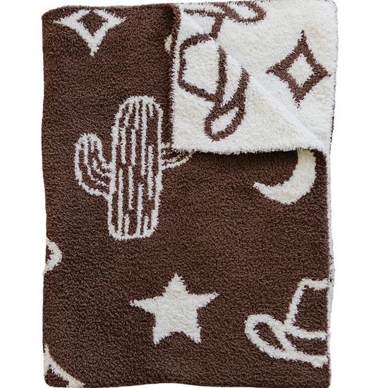 Western Plush Blanket Oak & Rose