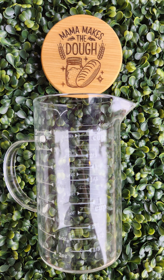 Glass Measuring Cups with Engraved Wooden Tops - The Laser Canvas