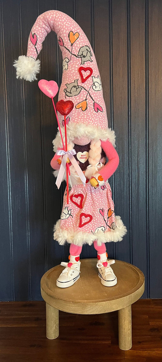 Gnoming Around: Standing Gnome with Dog print & Hearts