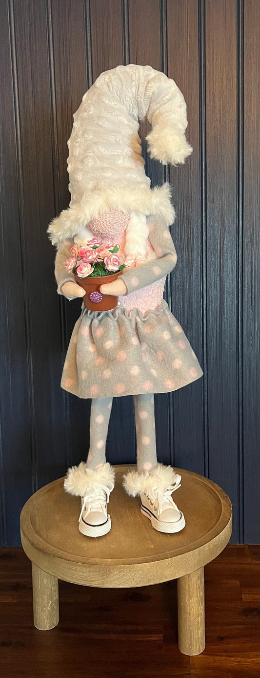 Gnoming Around: Standing Gnome with Pot of Flowers