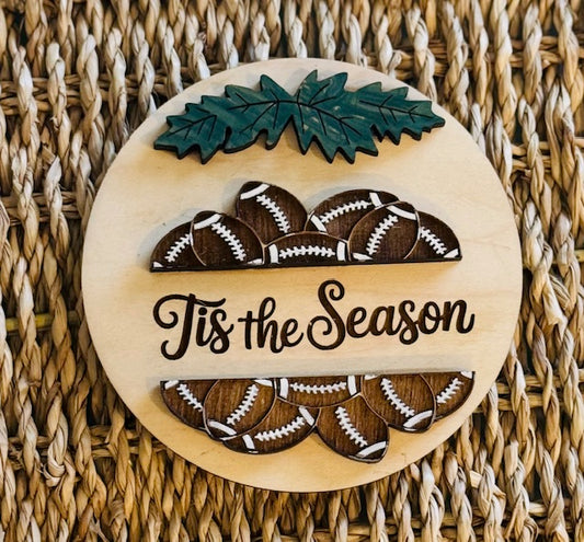 Magnetic Insert 4.5" Tis The Season Football - STV