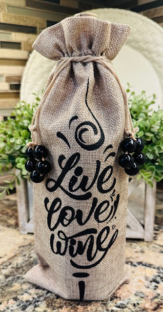 Burlap Wine Bottle Gift Bag - STV