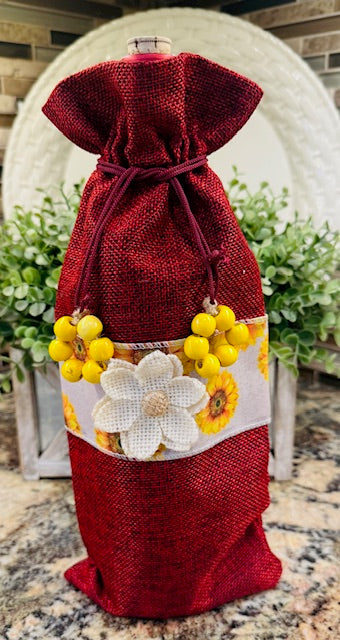 Burlap Wine Bottle Gift Bag - STV