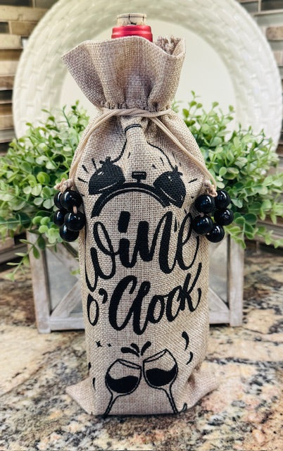 Burlap Wine Bottle Gift Bag - STV