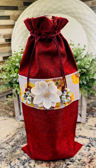 Burlap Wine Bottle Gift Bag - STV