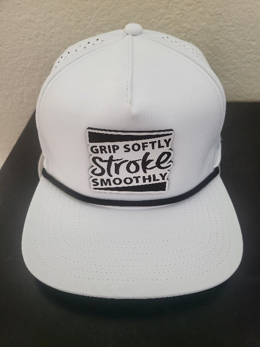 Grip Softly-Stroke Smoothly Flat Brim Cap from Social Golf Gear