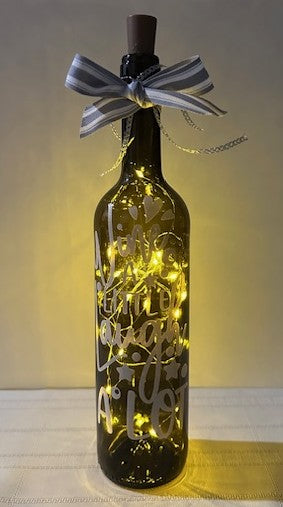 Wine Bottle with Lights- Wine A Little