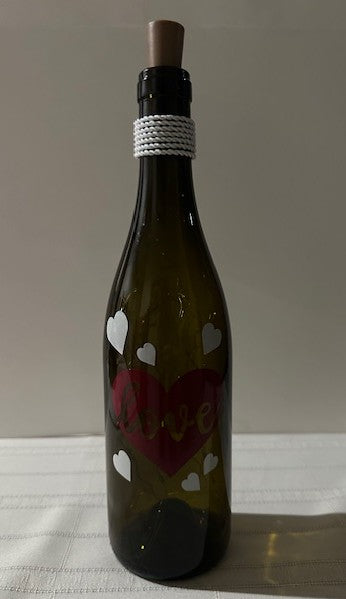 Wine Bottle with Lights - LOVE