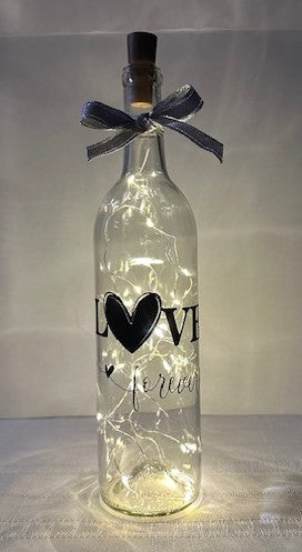 Wine Bottle with Lights - Love Forever