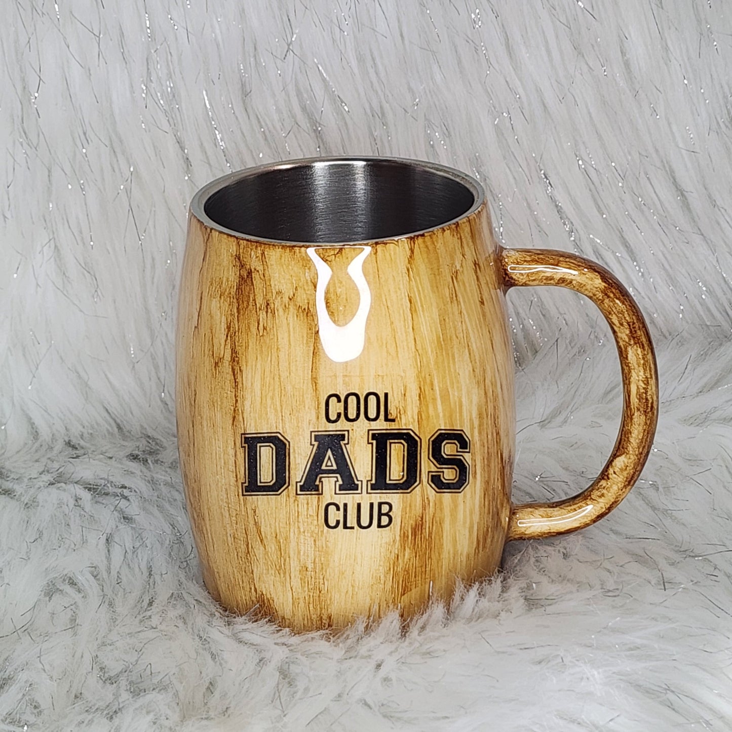 Woodgrain Cool Dad's Club - Mug - Glitter Boss