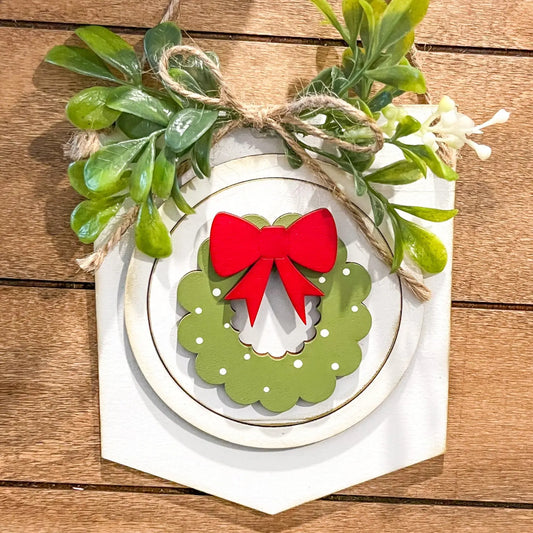 Christmas Wreath Magnetic 3" Insert - STV