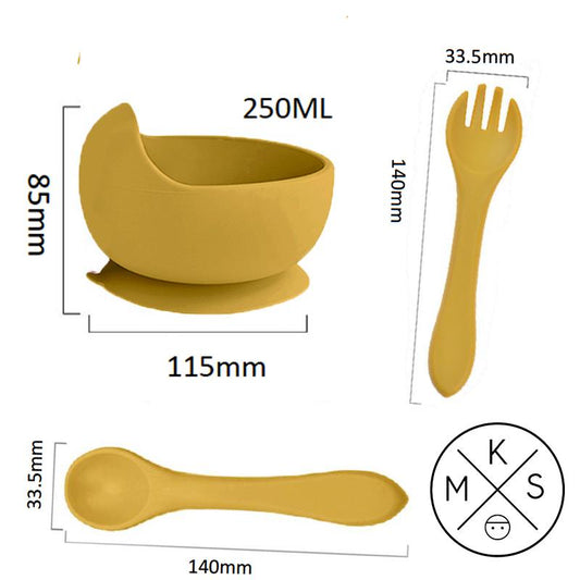 Baby & Toddler Feeding Bowl Set - Dusty Pink - MKS MIMINOO