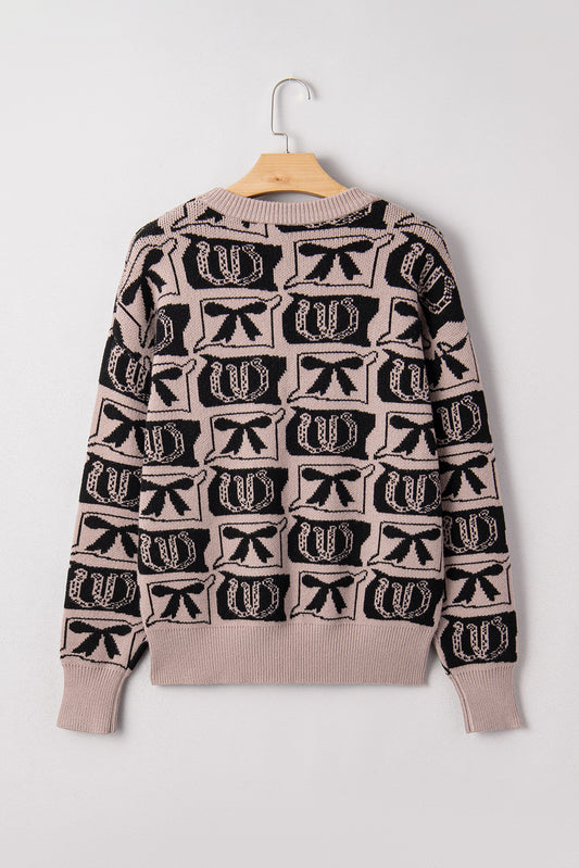Black and Tan Bows Sweater