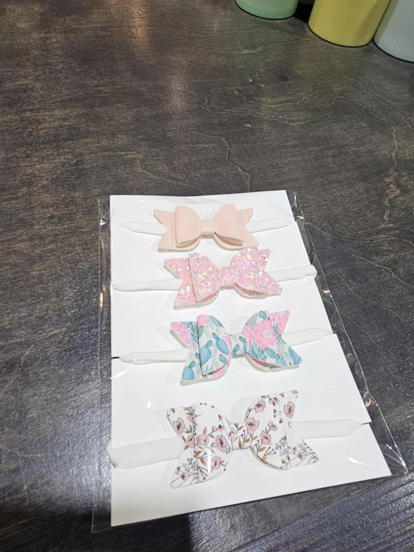 Bow Set- Oak and Rose