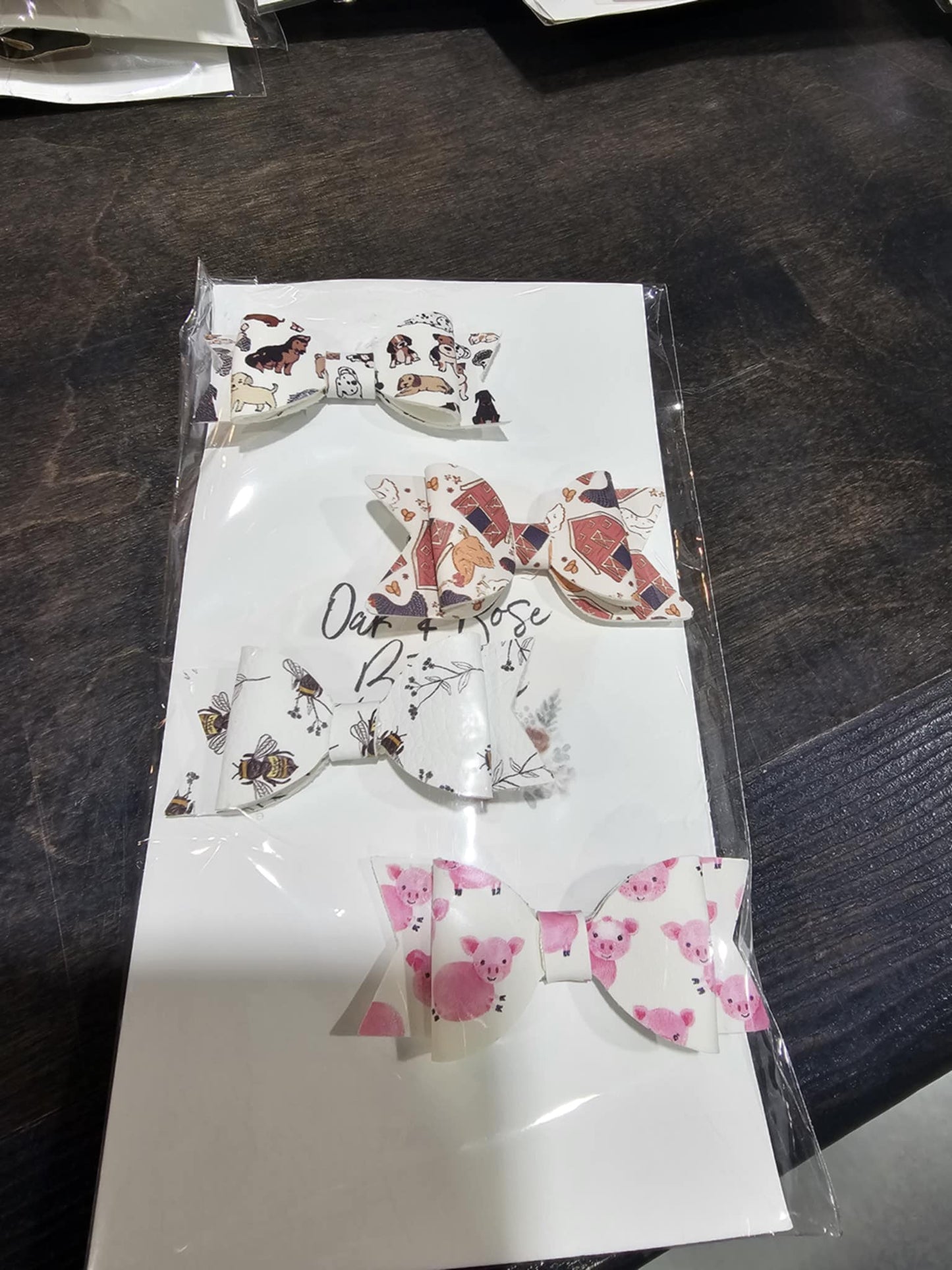 Bow Set- Oak and Rose