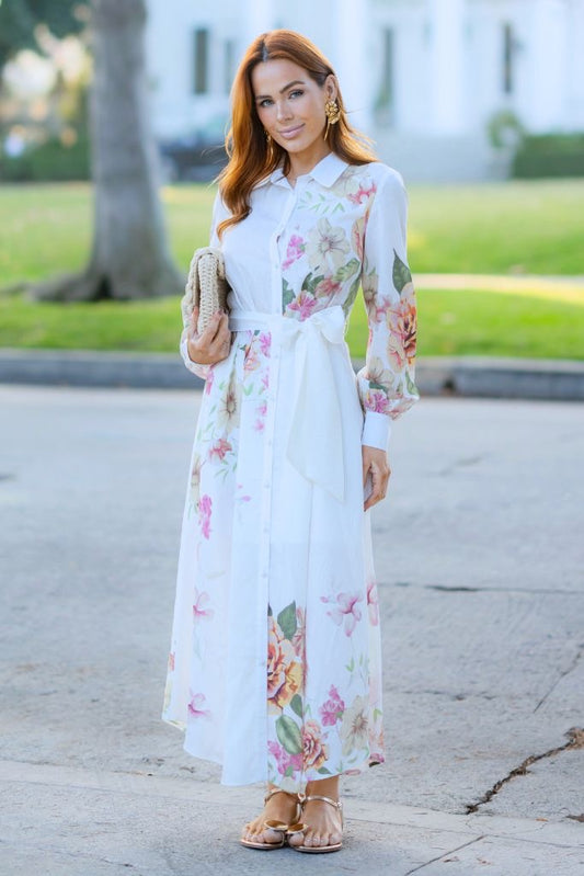 Garden Romance Dress/White - Made in Chic