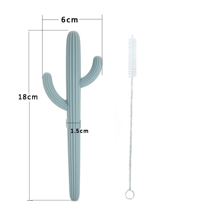 Cactus Silicone Teether & Straw for kids and adults - MKS MIMINOO