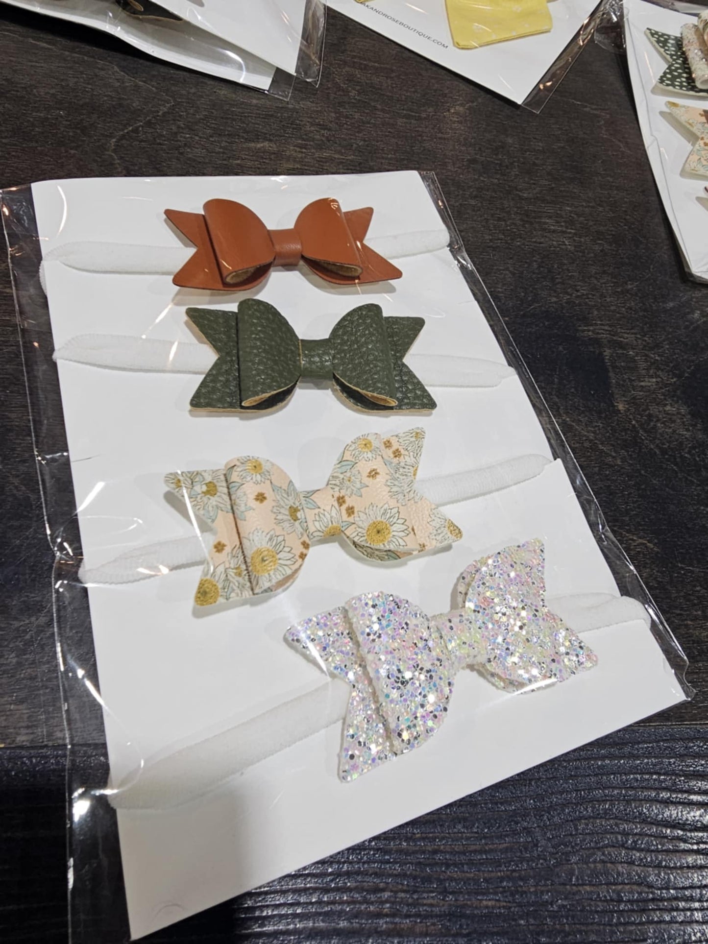 Bow Set- Oak and Rose