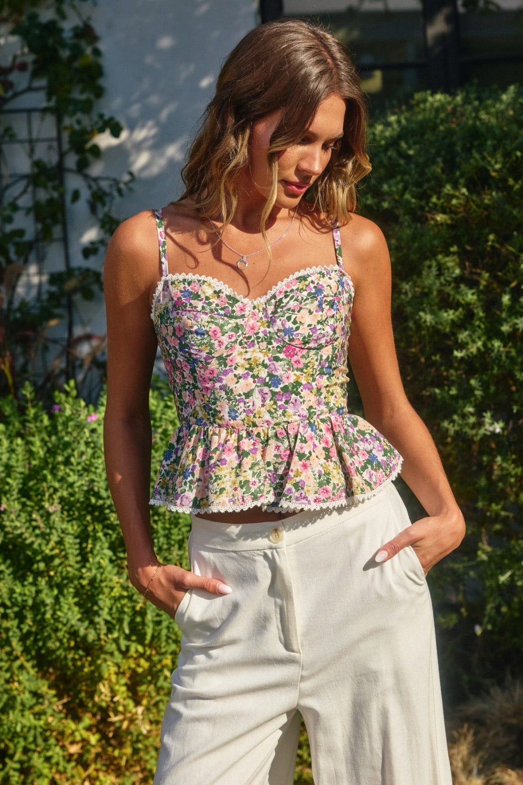 Rosalie Floral Peplum Top - Made in Chic