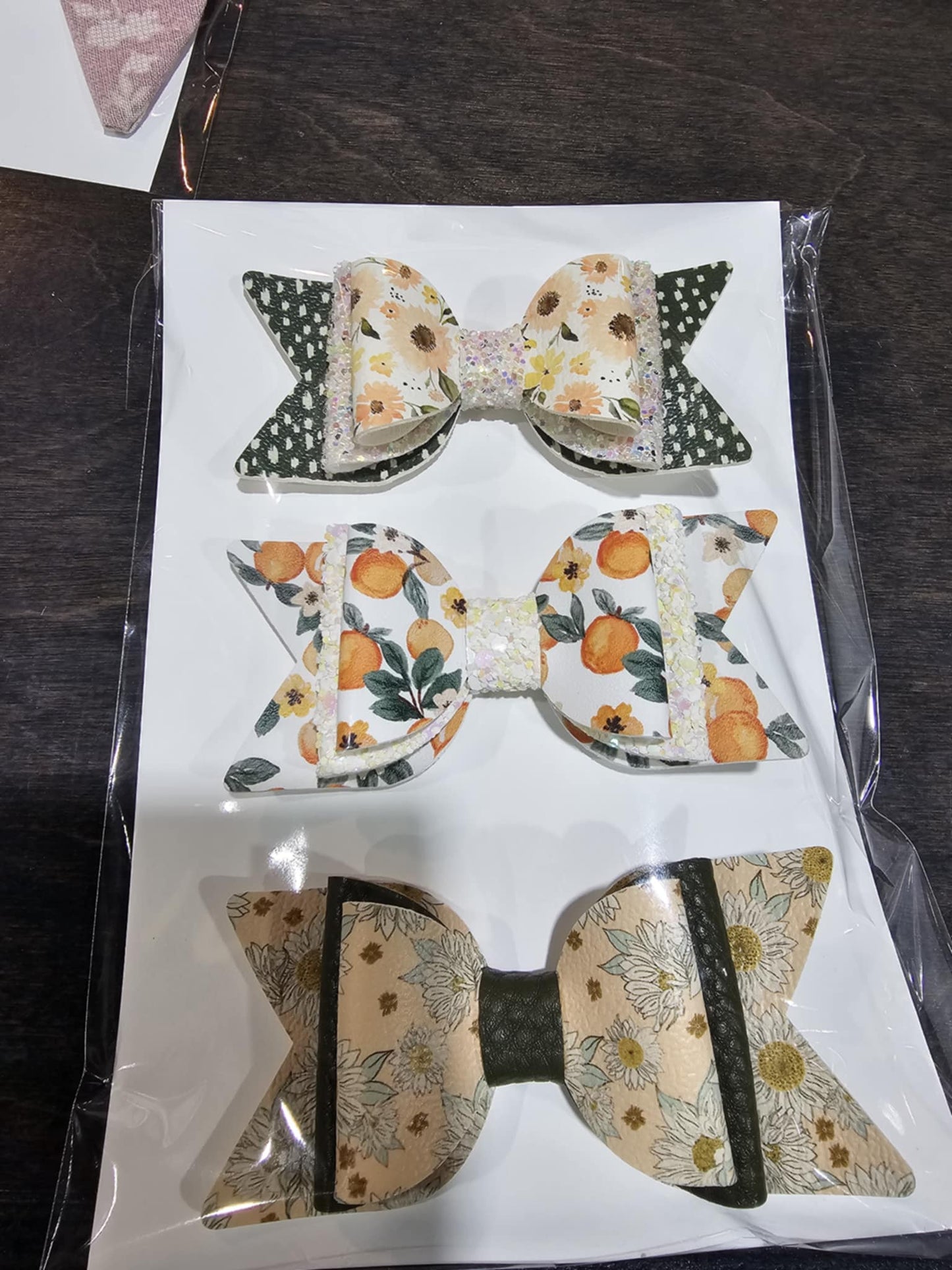 Bow Set- Oak and Rose