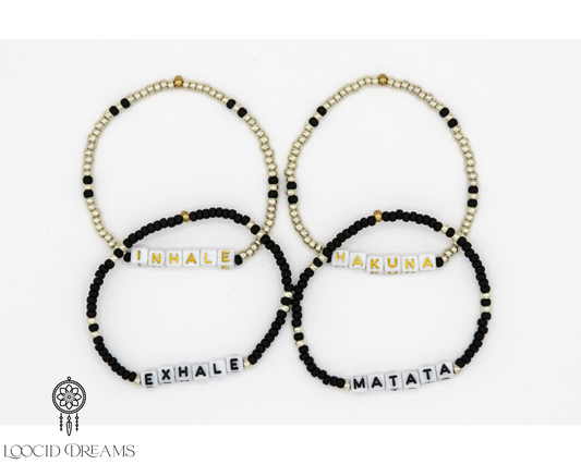 Blck/Gld Brclt Set- Loocid Dreams