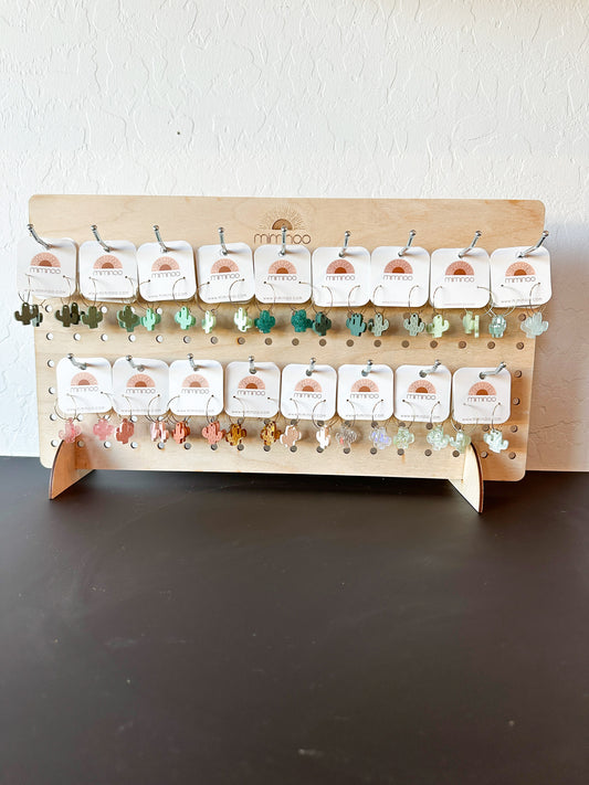 Cactus Earrings Acrylic - Auggies & Friends