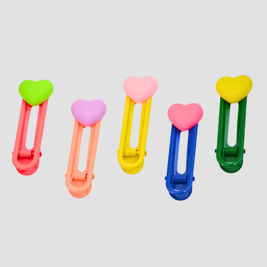 Small Hearts Hair Clips (Set of 5, in a box)