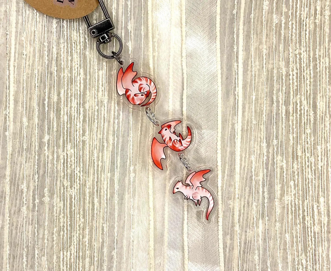 Dragon charm keychain