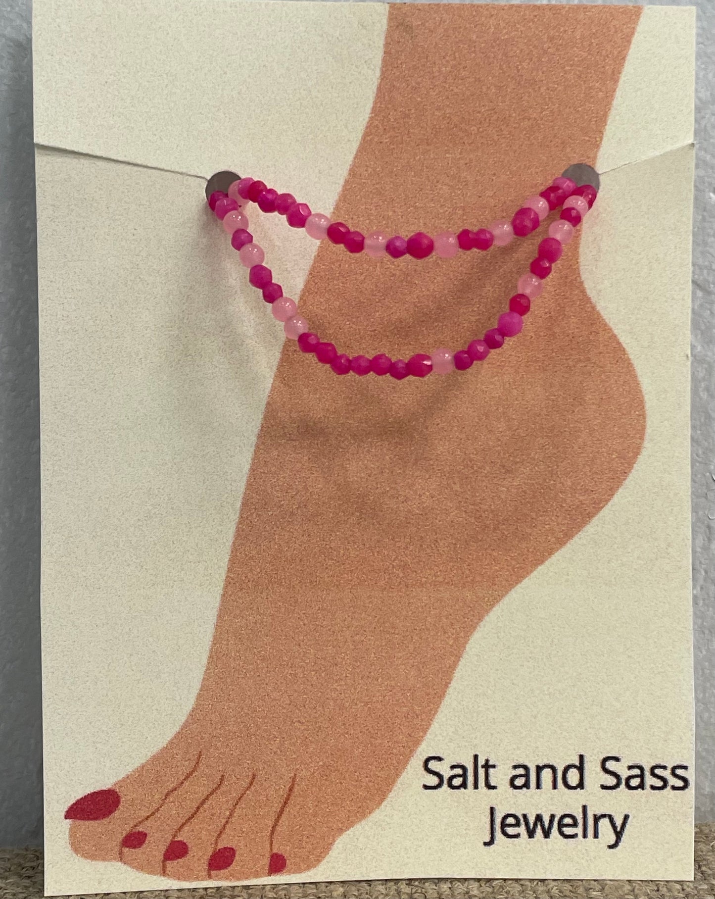 Stretch Ankle Bracelet- Salt and Sass- Pinky