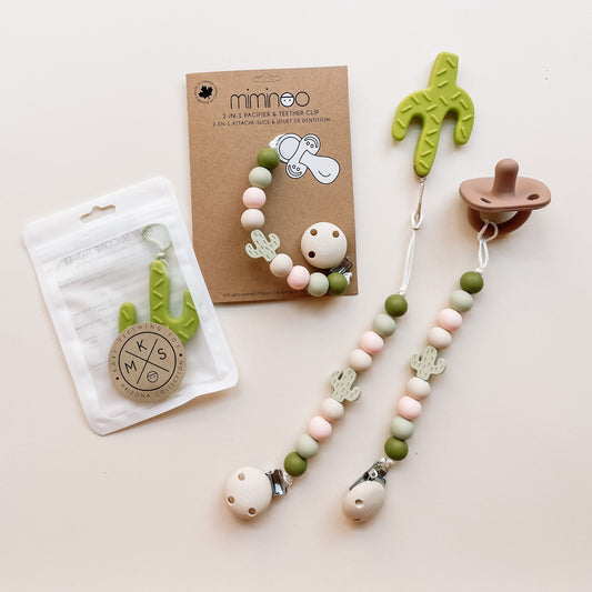 Pacifier clip & Teether Holder Cactus - MKS MIMINOO