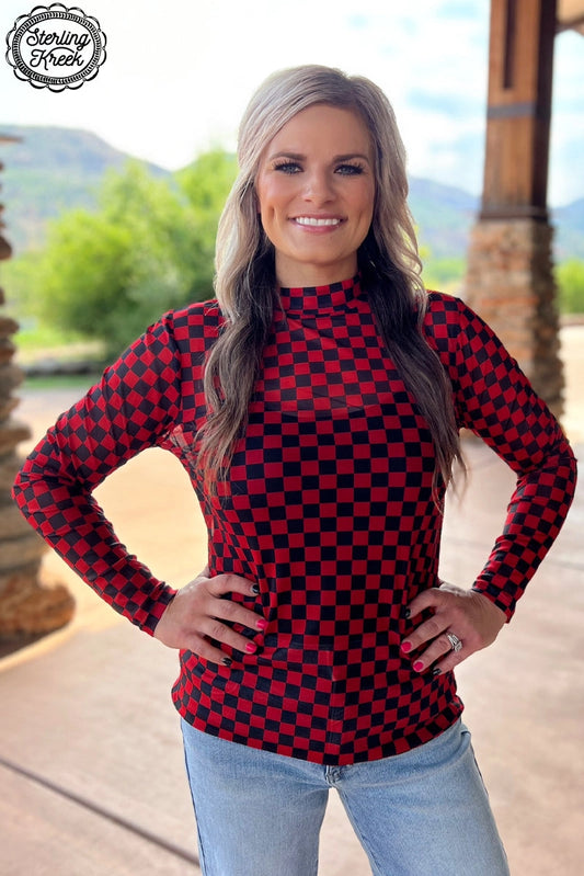 Red and Black Checkered Mesh