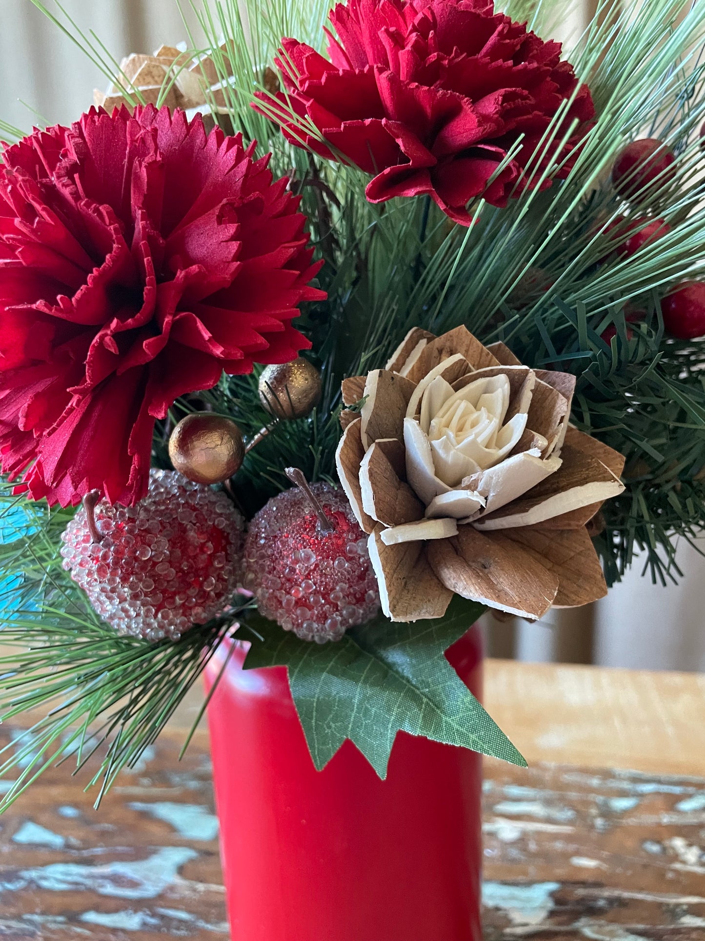 Christmas Mason Jar - LUNA WOOD FLOWERS