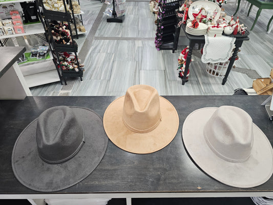 Hat Suede Fedora @amorfashionshop.com