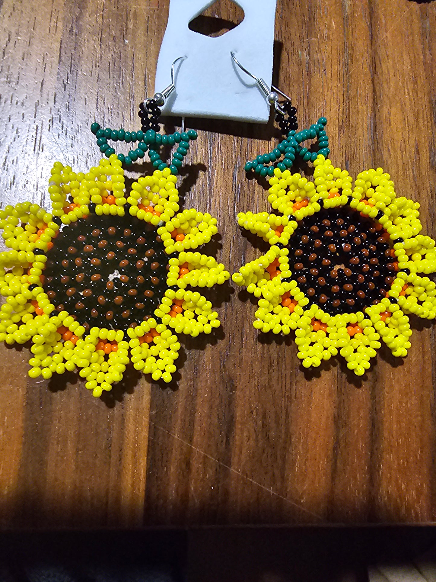Earrings Sunflower Beaded @amorfashionshop.com