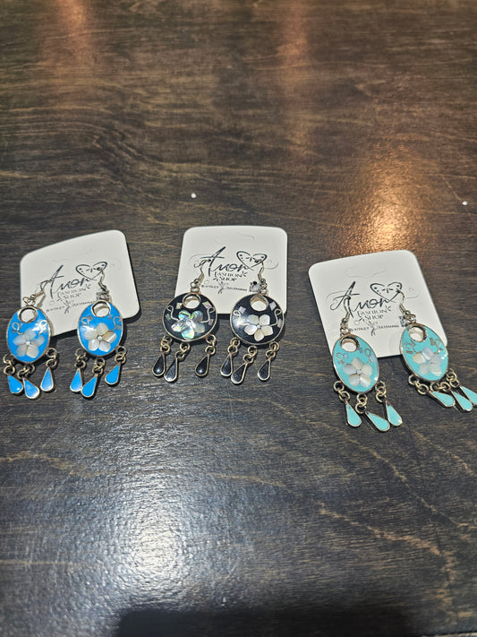 Earrings Abalone Dangling @amorfashionshop.com