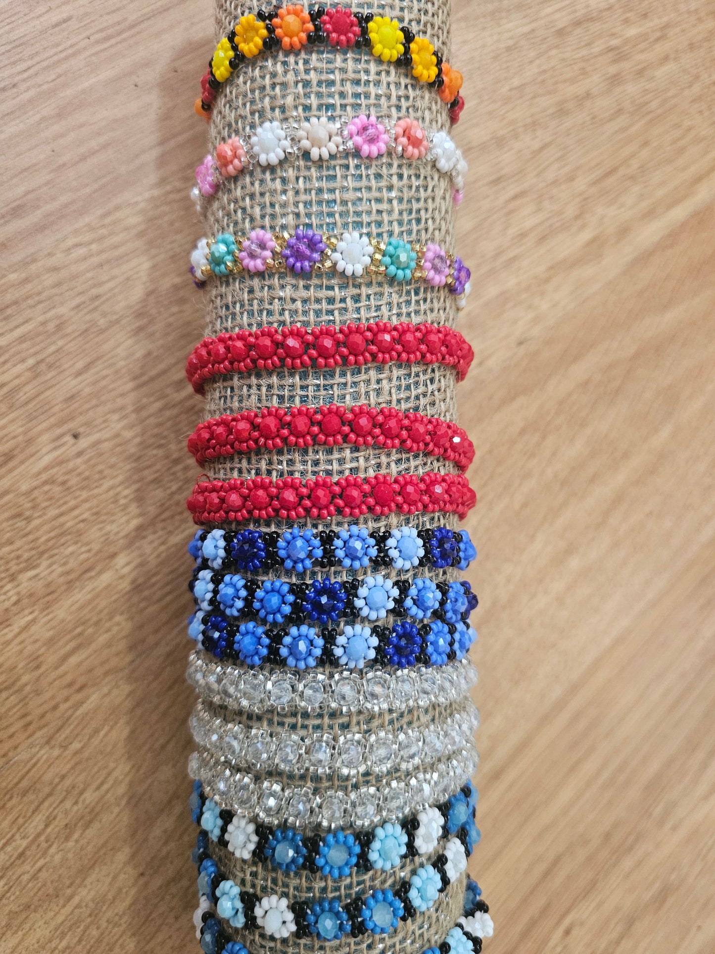 Bracelets Beaded Flower Crystal @amorfashionshop.com