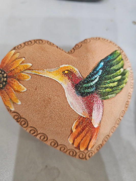 Jewelry box Suede Hand Painted @amorfashionshop