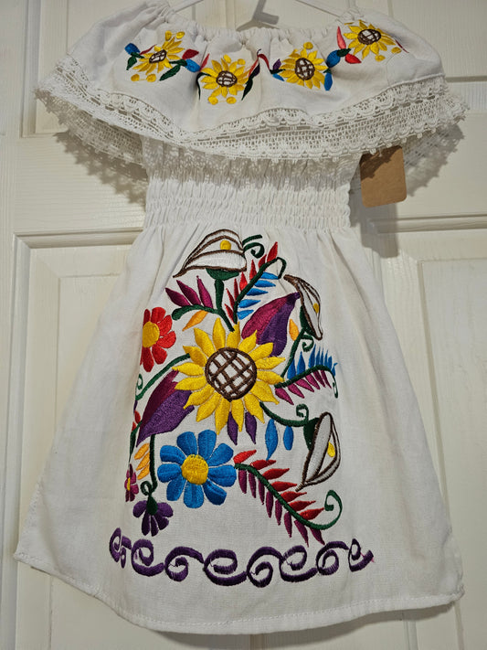 Dress - Girls Mexican Campesina Olan Dress Colorful @AmorFashionShop