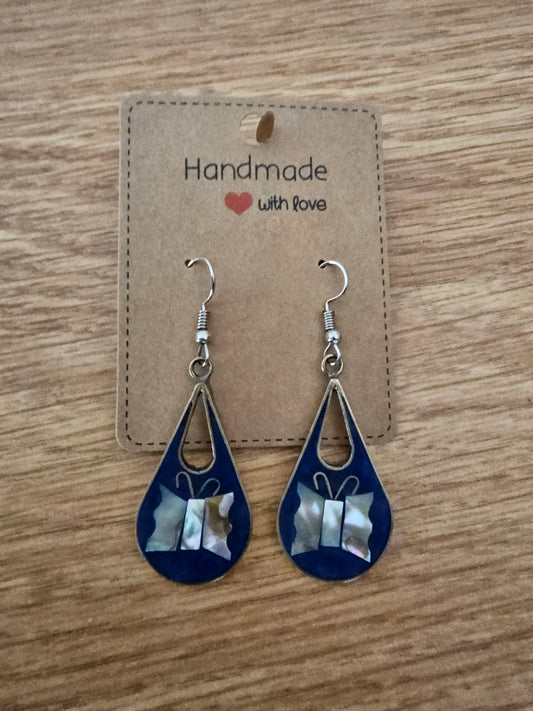 Butterfly Abalone Drop Earrings @amorfashionshop.com