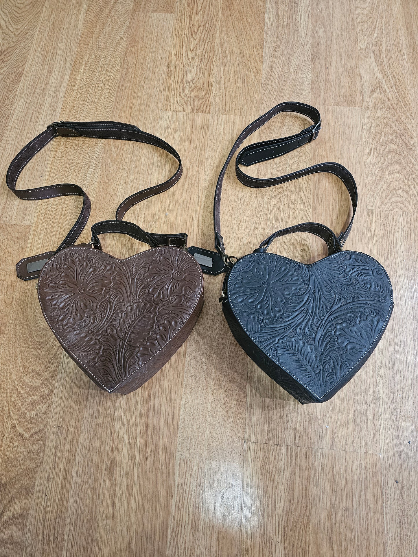 Bag - Leather Stamped Heart Shape @amorfashionshop