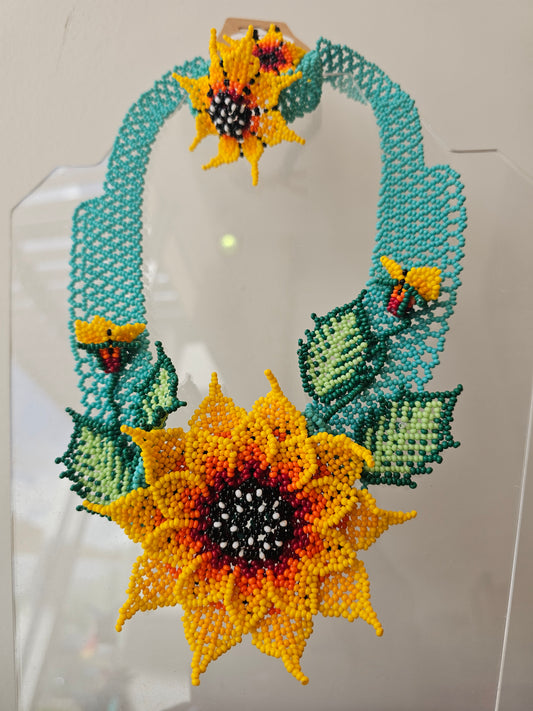 Necklace 3pc/SET Sunflower Collar @amorfashionshop.com