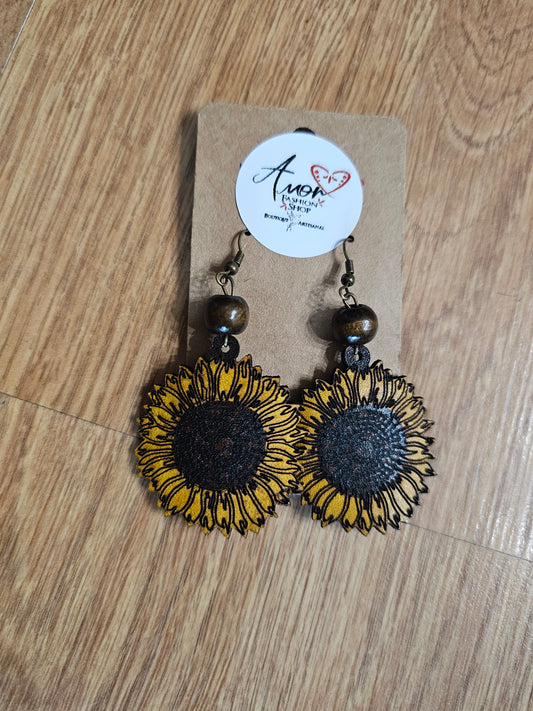 Earrings Leather Hand Painted @amorfashionshop