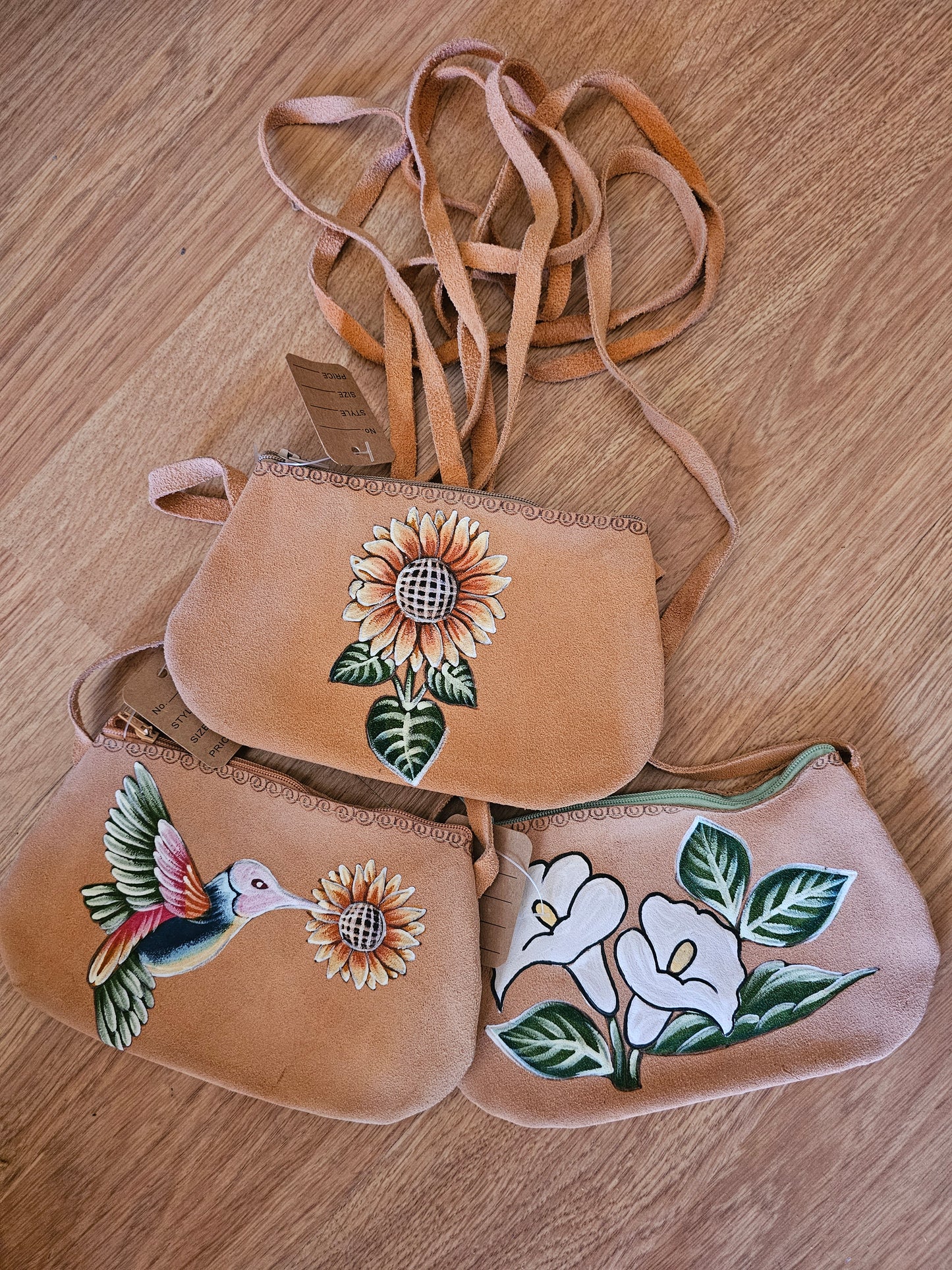 Bag - Suede Leather Hand Painted @amorfashionshop.com