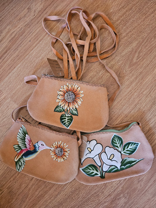 Bag - Suede Leather Hand Painted @amorfashionshop.com