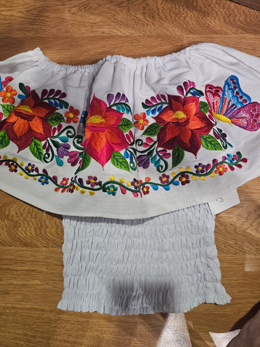 Campesina Crop Top Silk Embroidered @Amorfashionshop S-M