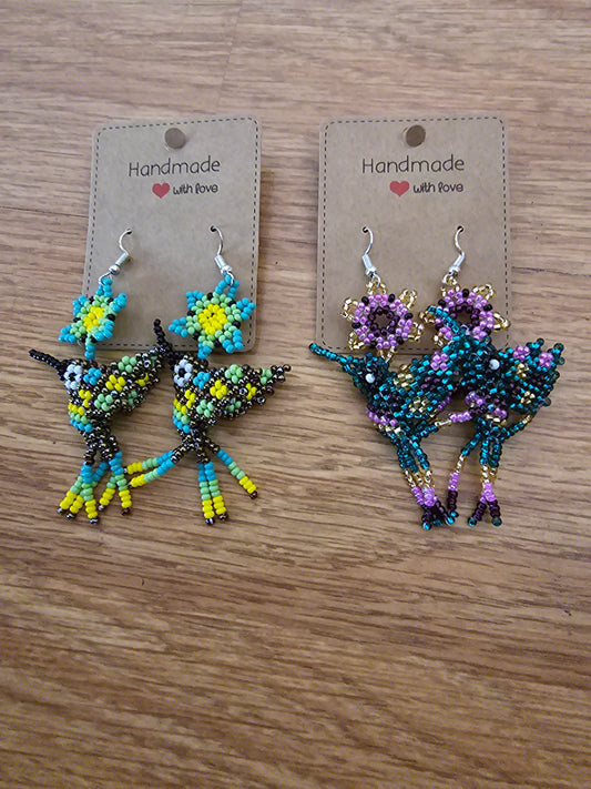 Hummingbird Beaded Earrings @amorfashionshop.com