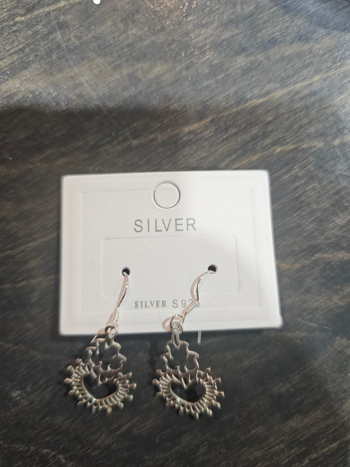 Silver .925 Earrings Corazón Sagrado Dangling@amorfashionshop