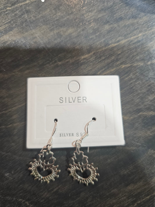 Silver .925 Earrings Corazón Sagrado Dangling@amorfashionshop