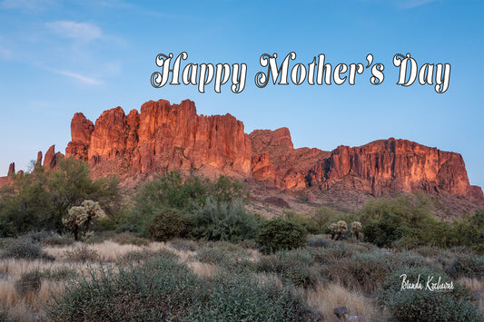 Sunset on Superstition Mountain Mother's Day Greeting Card
