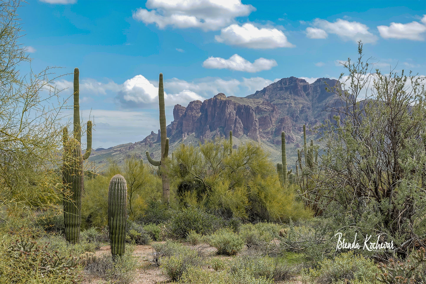 Superstition Mountain Matted Print 7” x 5”